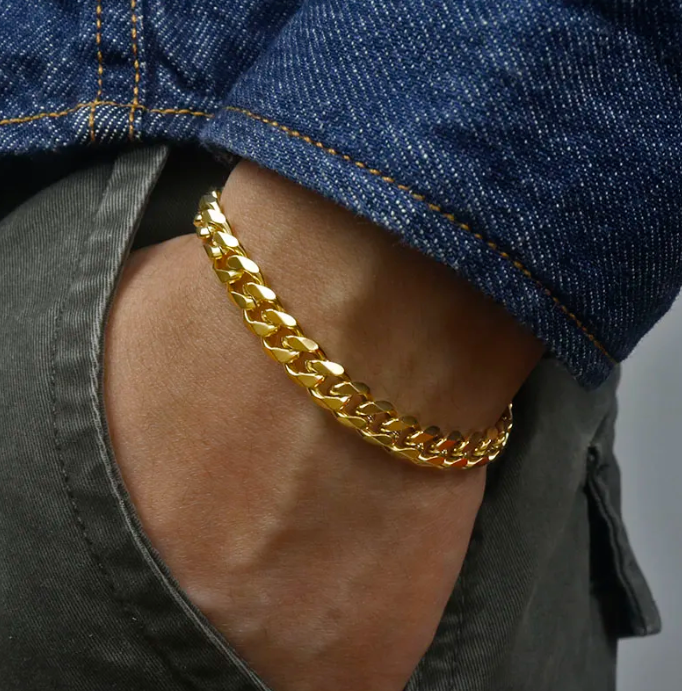 Cuban Style Gold Bracelet