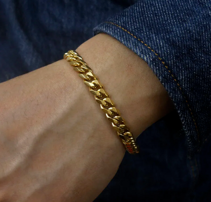Cuban Style Gold Bracelet
