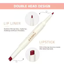 Waterproof 2-in-1 lipstick and lip liner