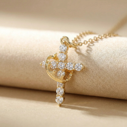 Cross and Crown Necklace